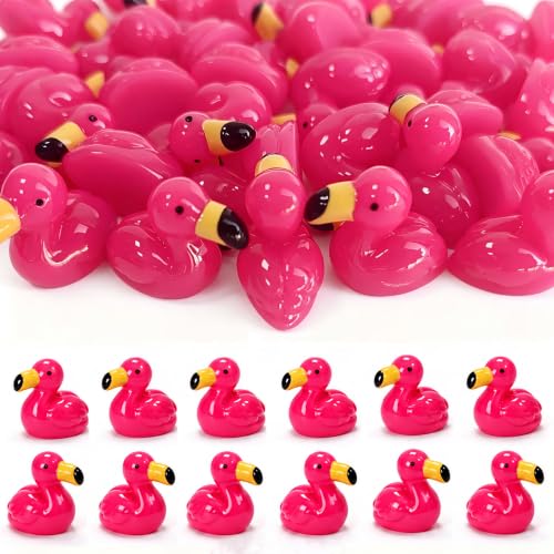 Mini Resin Flamingo Figures to Hide, 36 PCS Tiny Resin Animal Figurines Little Small Plastic Flamingo Miniature Festival Rave Trinkets Bulk for Micro Fairy Garden Aquarium Decor - color: Flamingo