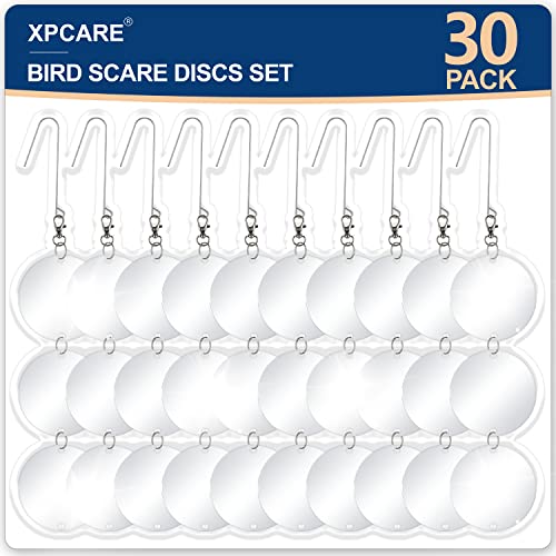 XPCARE Bird Scare Discs Set, 30 Pcs Reflective Double-Sided Bird Reflectors - size: 30 Packs