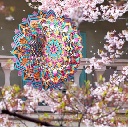 Metal Wind Spinner, Mandala Lotus Wind Spinners, Mandala Gift - color: Mandala Lotus