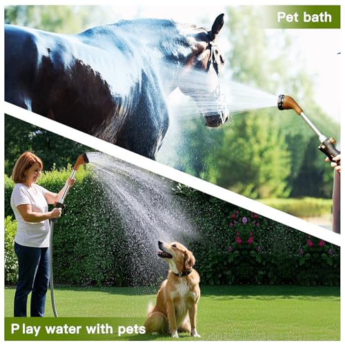 GREEN MOUNT Watering Wand, Heavy Duty Garden Hose Wand with 8 Spray Patterns, 16-Inch Hose Sprayer Nozzle with Flow Control, Ideal for Lawn and Garden Use, Bronze - color: Bronze