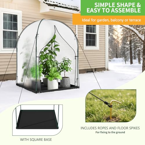 DoCred Greenhouse for Outdoors, 47x47x71 Inch Mini Greenhouses Tent - size: 47x47x71 Inch