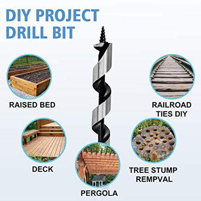 14 x 300mm (Approx. 9/16 x 12 Inch) Wood Auger Drill Bit - 1pcs - size: 14x300mm (Approx. 9/16 x 12")
