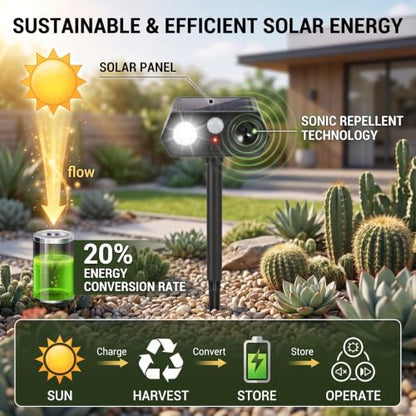 2026 Solar Ultrasonic Racoon Fortress Pro, Deer Cat Repellent
