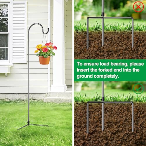 GOFORWILD 49 Inch 8 Pack Shepherd Hook for Garden Decor - size: 49 Inch
