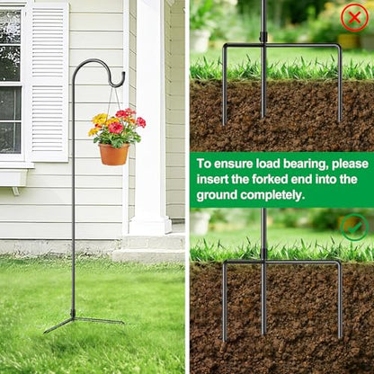 GOFORWILD 49 Inch 8 Pack Shepherd Hook for Garden Decor - size: 49 Inch