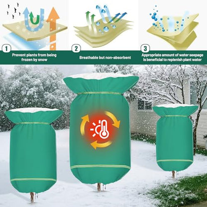 4 Pack Winter Plant Covers Freeze Protection Plant Frost Covers 47" x 71"