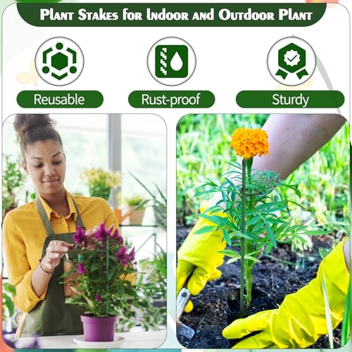 30 Pcs 12 in Adjustable Plant Sticks Green