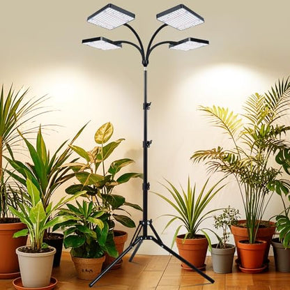 4 Head 100W Grow Light with Stand for Indoor Plants, Bonsai Trees - size: 4Head Stand(100W)