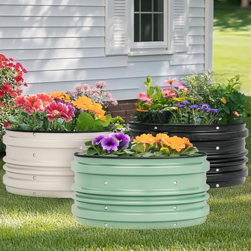 WORKPRO 3Pcs 2x2x1ft Galvanized Raised Garden Bed Set - color: White