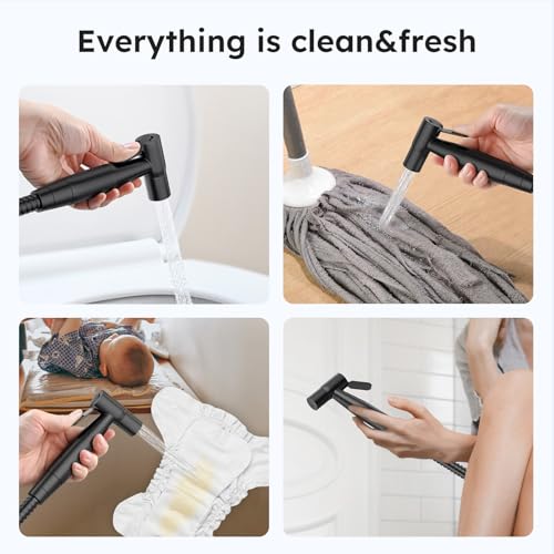 Arofa Black Handheld Bidet Sprayer, Bidet Attachment for Toilet, 3 Pack - color: Black, size: 3 Pack