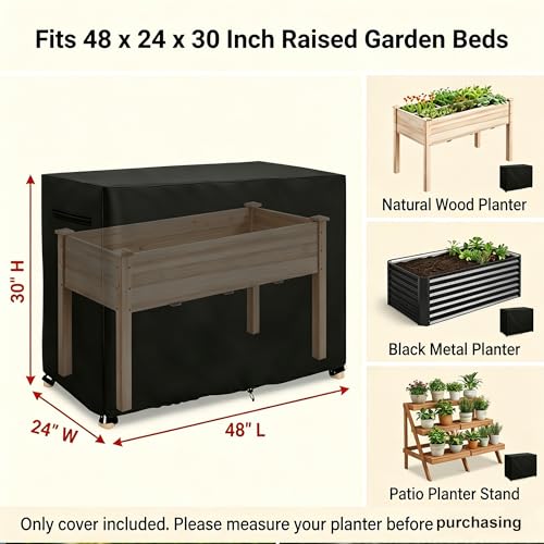 Raised Garden Bed Cover, Winter Waterproof Planter Box Tarp