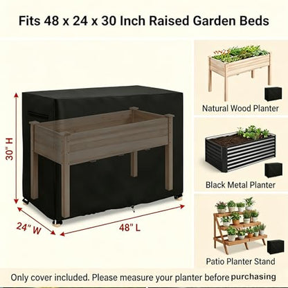 Raised Garden Bed Cover, Winter Waterproof Planter Box Tarp
