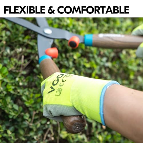 Vgo... 15Pairs PU Coated Safety Work Gloves,Gardening Gloves (PU2103,S) - color: Yellow, size: Small