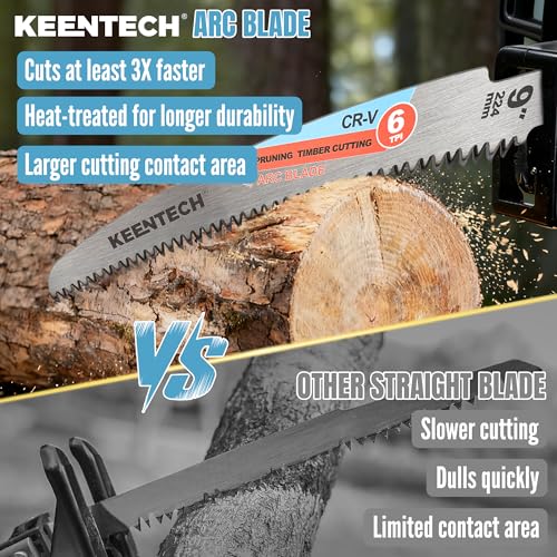 KEENTECH 9" Arc-Shaped Reciprocating Saw Blades, Fast Wood & Tree Pruning - size: 9"