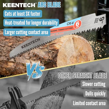 KEENTECH 9" Arc-Shaped Reciprocating Saw Blades, Fast Wood & Tree Pruning - size: 9"