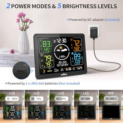 Weather Station Indoor Outdoor Thermometer Wireless with Multiple Sensors