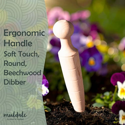 Garden Dibber Seed Planter Tool – Wooden Seed Dibber for Planting - size: Single Dibber