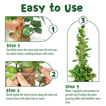 1 Pack 47.24 Inch Bendable Moss Pole for Monstera - size: 1 Pack- 120cm