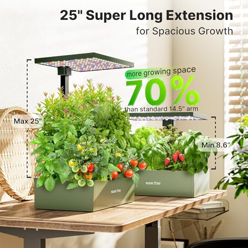 SUNCOZE Smart Hydroponics Growing System, 20 Pods, 25 in Adjustable Height - color: Green