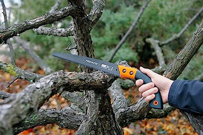 Fiskars 13" PowerTooth Pruning Saw, Hand Saw for Cutting Wood
