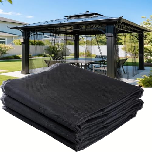 Patio Mosquito Netting, 10x13FT UV Resistant Bug Mesh for Balcony & Plants - size: 10x13 feet