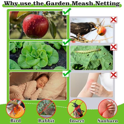 78x10Ft Mosquito Netting Garden Mesh Netting, Fly Bird Net Barrier Hunting Blind Plant Protecting Net, 3x24m,Black - color: Black, size: 10 x 78 ft