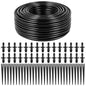 98 FT 1/8" Drip Irrigation Tubing Kits-30 Barbed Coupling+Stakes