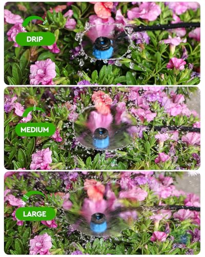 36Pack Drip Irrigation Parts, Quick Connect 1/4" Adjustable 360° Emitter Sprinklers with 6" Stake, Easy-Clean for Garden & Farm Irrigation Systems - size: 36 Packs Drip Irrigation Vortex Emitters