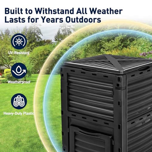 Yesker Outdoor Garden Compost Bin, 80 Gallon - size: 80 Gallon