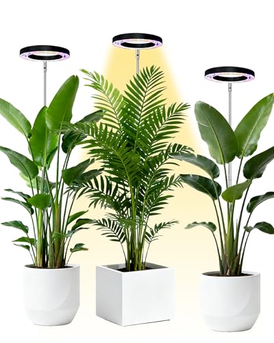 Plant Grow Light,yadoker LED Growing Light Full Spectrum for Indoor Plants,Height Adjustable, Automatic Timer, 5V Low Safe Voltage,Idea for Large Plant Light - color: Black, size: 3 Pack