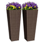 Greesum 23 Inch Tall Plastic Planters (Set of 2), Brown - color: Brown, size: 23" Height without Tray