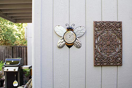 Poolmaster 54579 Bumble Bee Wall Décor and Thermometer for Home or Garden, Yellow - style: Bumble Bee
