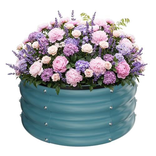 ZXZYHFTY Round Raised Garden Bed Set, 1 Pack, 2 x 2 x 1 Ft, Blue - color: Blue