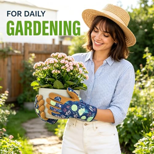 Gardening Weeding Working Gloves, Leather Garden Glove for Women