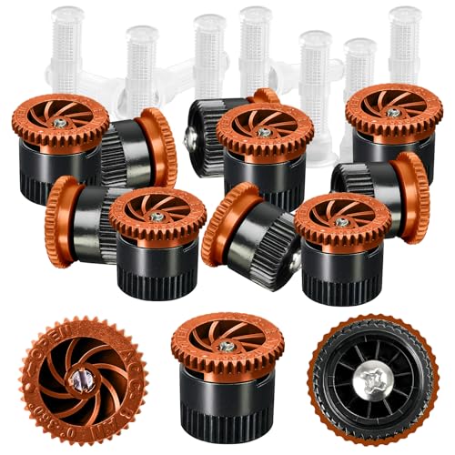 10 Pieces Variable Arc Nozzle, Replacement Pop-up Sprinkler Heads Compatible with Most of Adjustable Pop Up Sprinkler Spray Head for Garden Lawn Irrigation (8AN) - size: 8AN