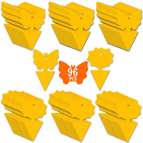 96PCS Fruit Fly Sticky Traps, Gnat Traps Insect Trap for Plants Kitchen Indoor and Outdoor - size: 96 Pieces Yellow