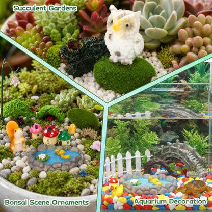 61 Pcs Fairy Garden Accessories Outdoor Miniature Figurines