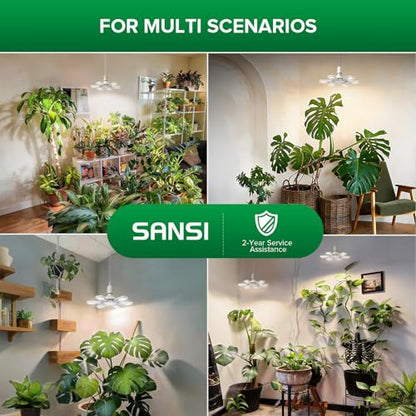 SANSI Hanging Grow Lights for Indoor Plants, Hanging Plant Light with Timer - size: Large