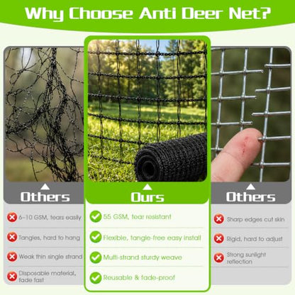 Deer Fence Netting for Garden, 5x100 FT Temporary Fence for Backyard - size: 5x100 FT