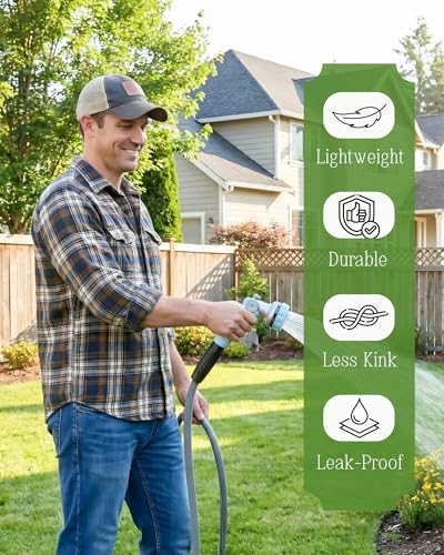 Garden Watering Hose 100 FT, Flexible & Lightweight Water Hose, 5/8 Inch - size: 100 FT