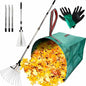 Adjustable Leaf Rake & 53 Gallon Bag, 33-68" Extendable Telescoping Yard