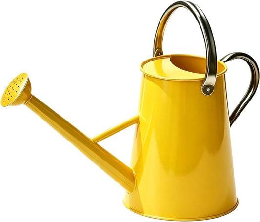1.5 Gallon Metal Watering Can for Outdoor Plants, Watering Can, Yellow - color: Yellow