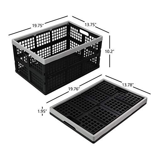 Vababa 42 L Stackable Collapsible Storage Crate, 3-Pack Storage Basket - size: 42 L