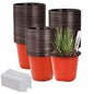 TDHDIKE 4" Small Plastic Plant Pots with 200 Red Seed Starting Pots for Indoor and Outdoor Planting - size: 4inch200