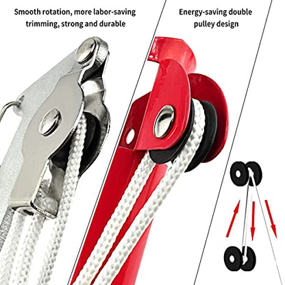 BAYTORY Extendable Tree Pruner Saw Head Without Pole, High-Altitude Branches Trimmer Pruning Shears, Harvester Clipper for Plant Twig Vine, Garden Trimming Tool - style: Iron Connector | 2-Wheel
