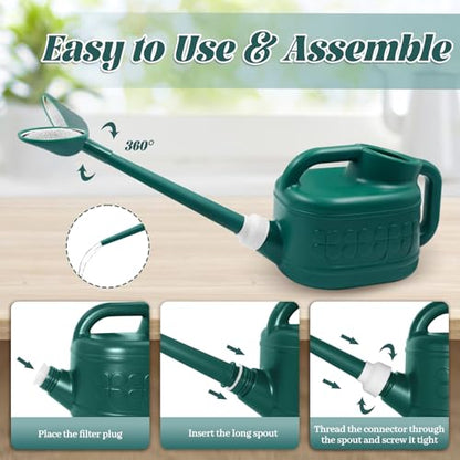 1 Gallon Watering Can, Outdoor Watering Can, Long Spout Water Can - color: Alpine Green, size: 1 Gallon