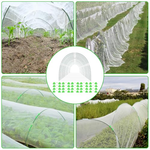 161 PCS Greenhouse Hoops Kit 7 FT Garden Tunnel Hoops for Raised Beds
