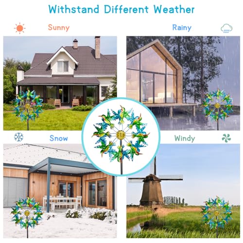 Viveta Wind Spinners for Yard and Garden, Hummingbird Wind Spinners - color: D-hummingbird-1 Pack