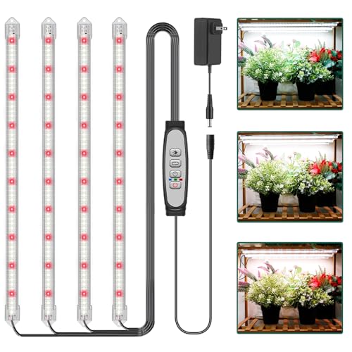 Grow Light Strips for Indoor Plants, 16" Full Spectrum Plant Light - size: 4 Bars