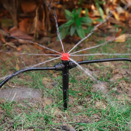 25 Pcs Drip Irrigation Fan Emitter for 1/4" Irrigation Tubing - style: 25 Pcs Drippers Red